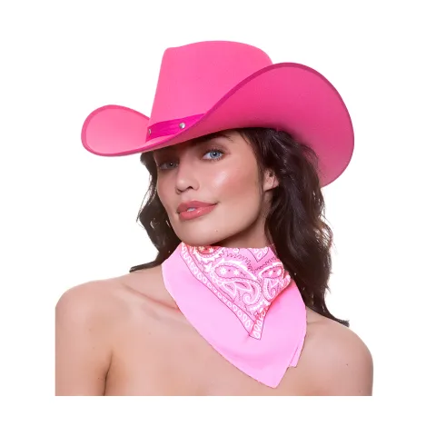 Cowboy bandana tørklæde i lyserød