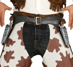 Cowboy bælte i sort med 2 pistoler