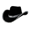 Cowboyhat i Sort med pailletter