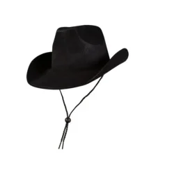 Cowboyhat i sort ruskind