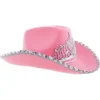 Cowboyhat lyserød med krone