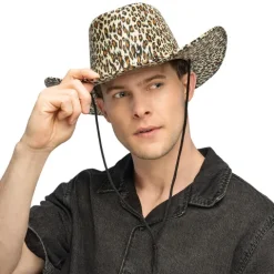 Cowboyhat med leopardprint
