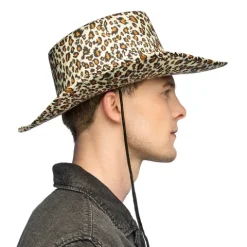 Cowboyhat med leopardprint
