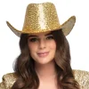 Cowboyhat m. guldpailletter