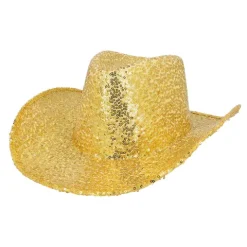 Cowboyhat m. guldpailletter