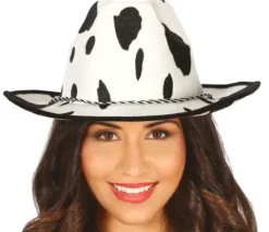 Cowboyhat - Velour med ko-print
