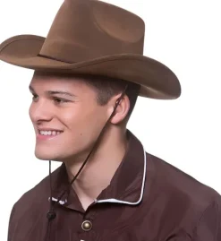 Cowboyhat Western i brun ruskind