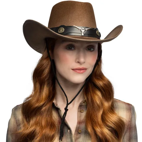 Cowboy hat Wyatt brun