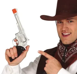 Cowboy pistol sølvfarve