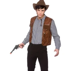 Cowboy vest i meleret brun