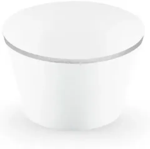Cupcake wrapper i hvid med sølvkant