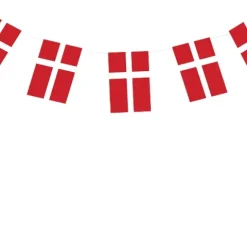 Danmark Flagbanner 5 m. med 20 stk stofflag