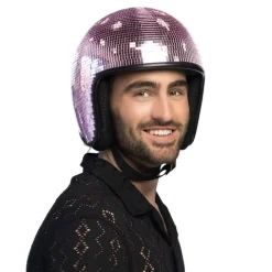 Discokugle hjelm pink