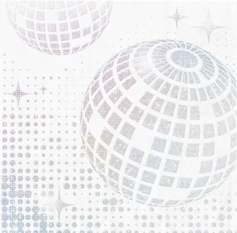 Disco servietter - Sølvkugle