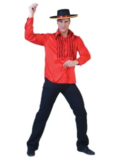 Disco skjorte flæse RØD