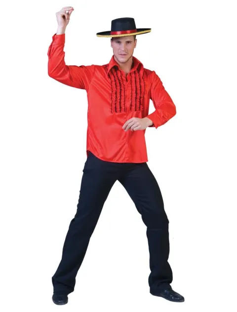 Disco skjorte flæse RØD