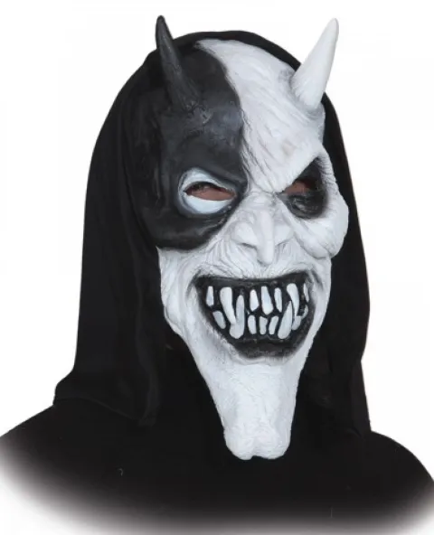Dæmon maske sort/hvid