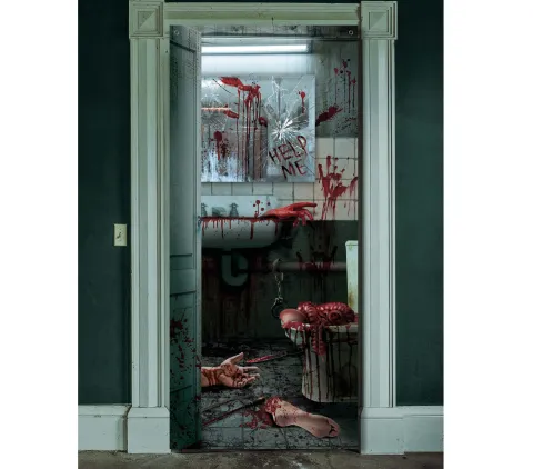 Dør og Vægdekoration - Bloody Bathroom