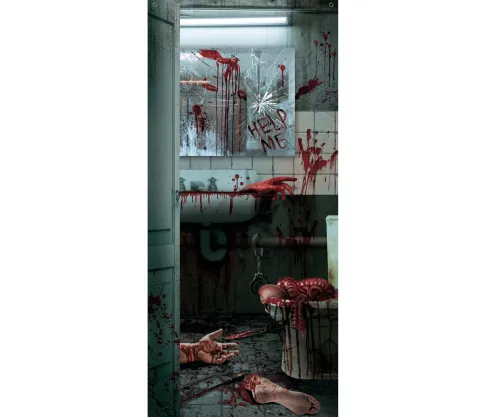 Dør og Vægdekoration - Bloody Bathroom