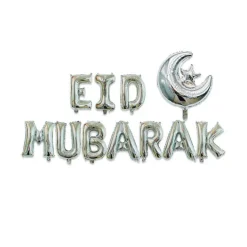 EID Mubarak Folieballonsæt - Sølv