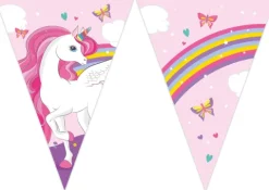 Enhjørning flagbanner - regnbue