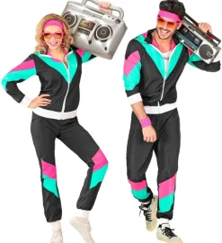 80'er Joggingdragt Sort-Mint