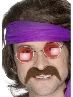 70er skæg Moustache BRUN