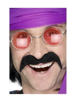 70er skæg Moustache i Sort
