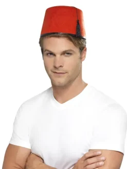 Fez i rød filt