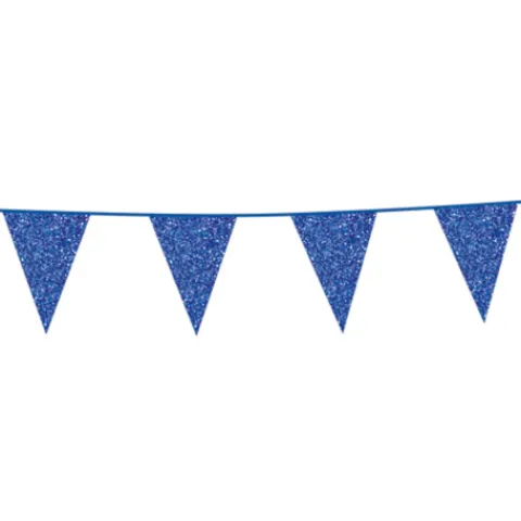 Flagbanner med Blå glitterflag 6m