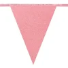 Flagbanner med 12 flag i glitter-mørk rosa