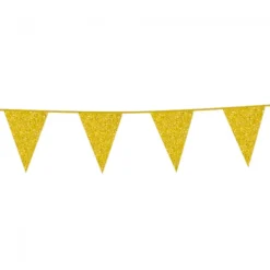 Flagbanner med 12 flag i Glitter-guld