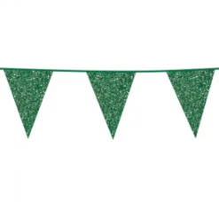 Flagbanner med Grøn glitterflag
