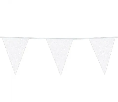 Flagbanner med Hvide glitterflag