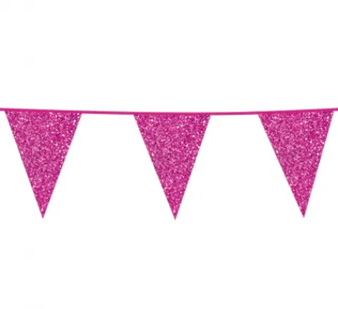 Flagbanner med Pink glitterflag