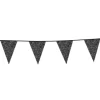 Flagbanner med sort glitterflag 6m
