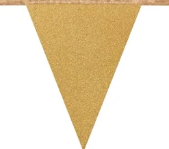 Flagbanner 6 m. Guldglitter