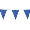 Flagbanner 6 m. med 10 BLÅ GLITTER flag