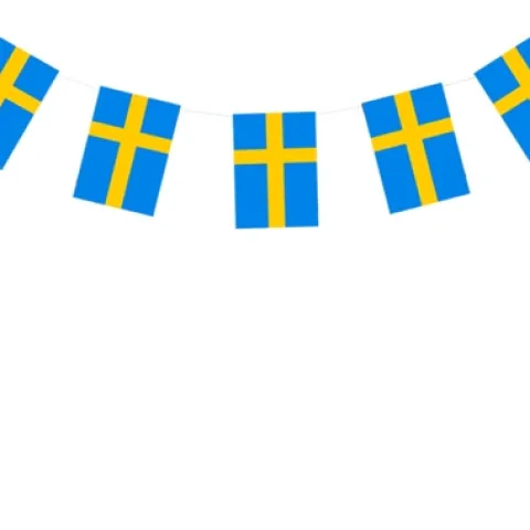 Flagguirlande, Sverige 10 A4 flag, 4m.