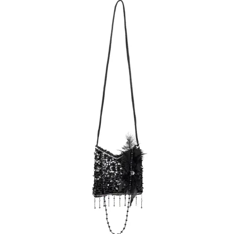 Flapper Taske med sorte pailletter