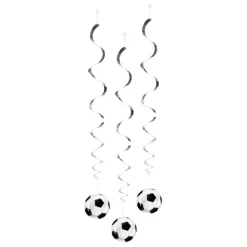 Fodbold dekorationsspiraler – 3 stk.