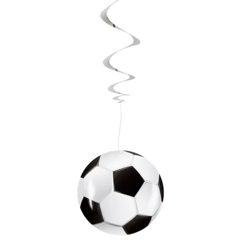 Fodbold dekorationsspiraler – 3 stk.