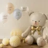 Folieballon Bamse med Guld sløjfe XL