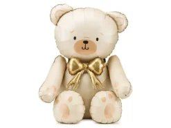 Folieballon Bamse med Guld sløjfe XL