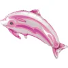 Folie ballon DELFIN sølv-rosa