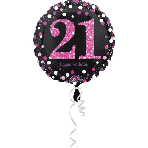 21 folie balloner sparkling pink