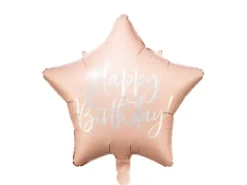 Folieballon Happy Birthday Pudder Pink