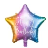 Folieballon Happy Birthday Regnbuefarvet