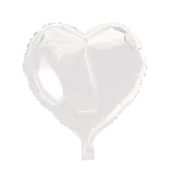 Folie ballon Hjerte 46 cm HVID