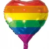 Folieballon hjerte i Regnbuefarve
